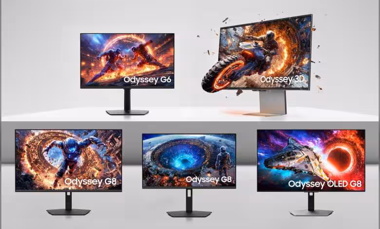 Moniteur Samsung Odyssey 2026 6K 3D 1 040 Hz pour joueurs — écran gaming haute résolution HDR, dalle VRR, design incurvé