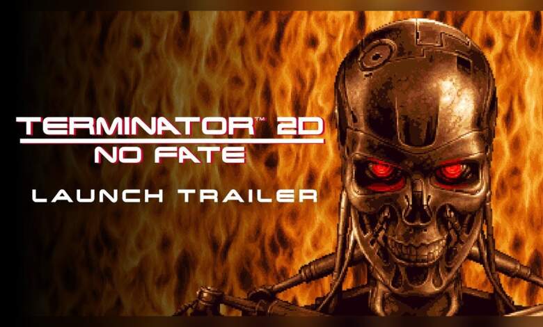 Terminator 2D NO FATE débarque sur PC et consoles, plateformes rétro plus tard 1 Capture d'écran jeu Terminator 2D NO FATE sur PC et consoles montrant rendu pixel art, effets de lumière, sprites et HUD rétro