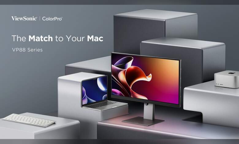 Moniteur ViewSonic ColorPro VP88 5K/4K pour Mac, écran professionnel calibré couleur, dalle IPS haute résolution