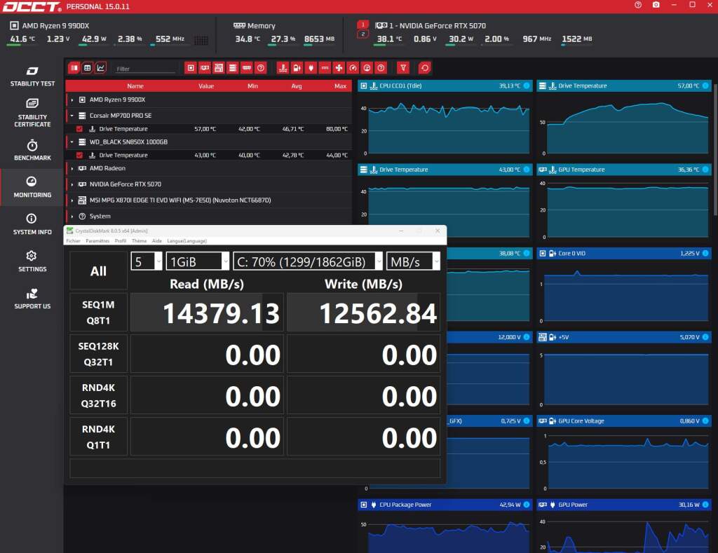 Test MSI MPG X870I Edge Ti EVO WiFi : la carte mère X870 Mini-ITX ultime ? 124 test msi mpg x870 i edge ti evo wifi temp ssd