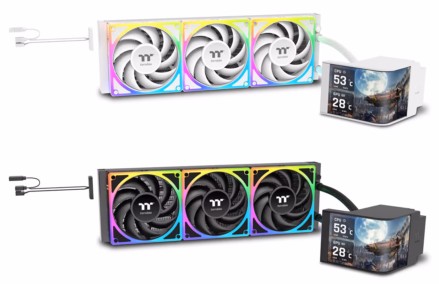 Radiateur AIO Thermaltake MAGCurve 360 Ultra ARGB avec écran AMOLED courbe pompe ventilateurs 360 mm RGB watercooling