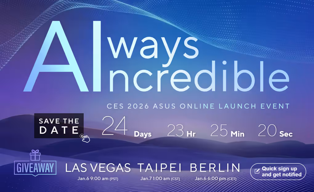 Zenbook Duo double batterie : ASUS tease une autonomie « next level » avant le CES 2026 18 Asus Zenbook Duo vue de face écran double charnière clavier secondaire portables ultralégers double batterie