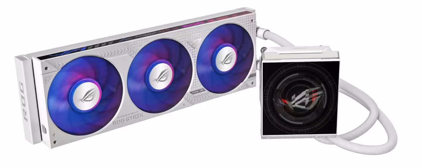 Refroidisseur ASUS ROG Strix IV blanc avec trois ventilateurs ARGB