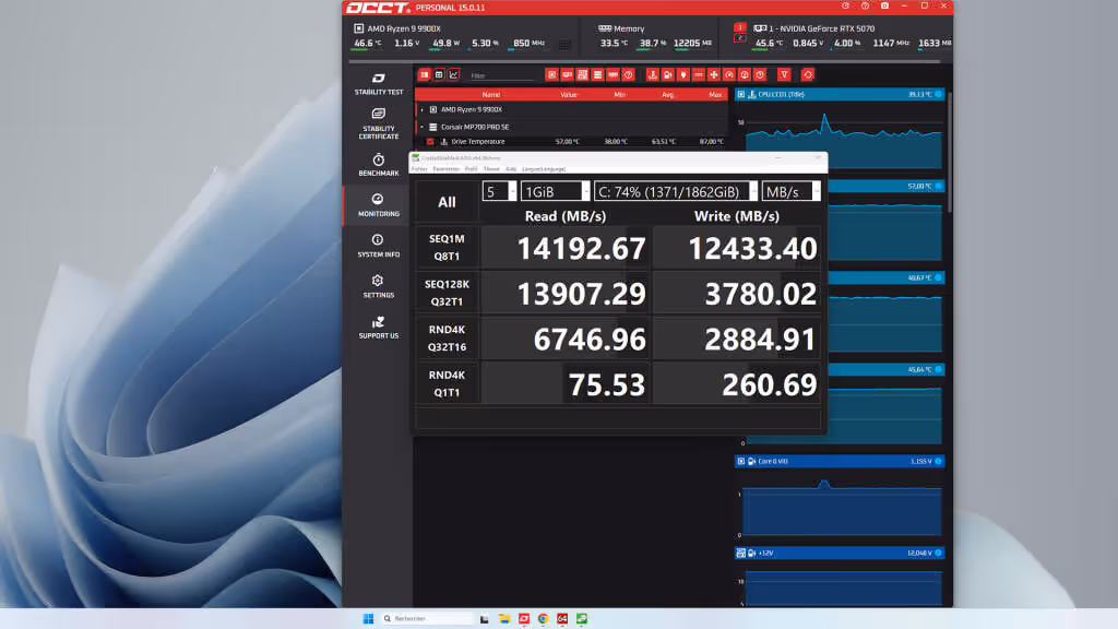 b850 tomahawk bench ssd pcie 5