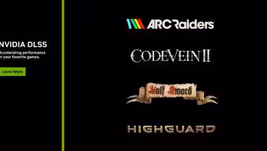 DLSS 4 et 4.5 : Half Sword, Code Vein II, Highguard et ARC Raiders s’équipent 63 Logos des jeux ARC Raiders, Code Vein II, Half Sword, et Highguard sur fond noir
