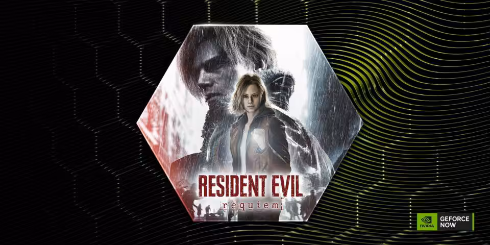 Image du jeu "Resident Evil: Requiem" avec deux personnages sous la pluie
