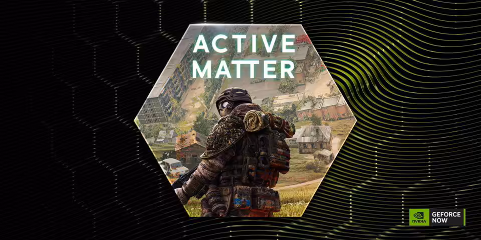 Image "Active Matter" avec soldat en armure dans un paysage urbain