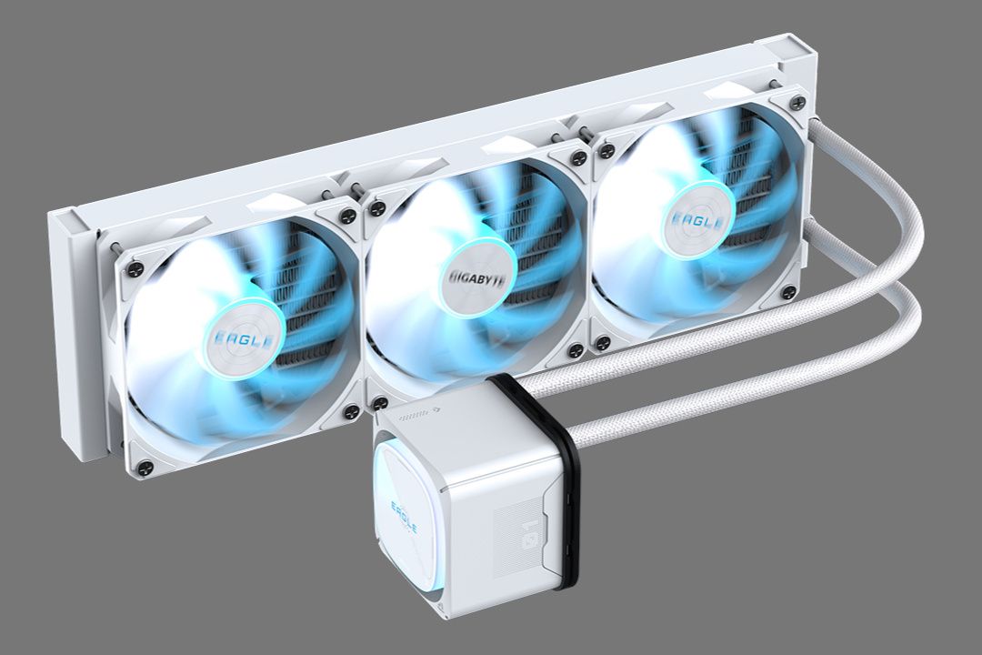 Refroidisseur liquide GIGABYTE EAGLE 360 à trois ventilateurs 120 mm ARGB blancs