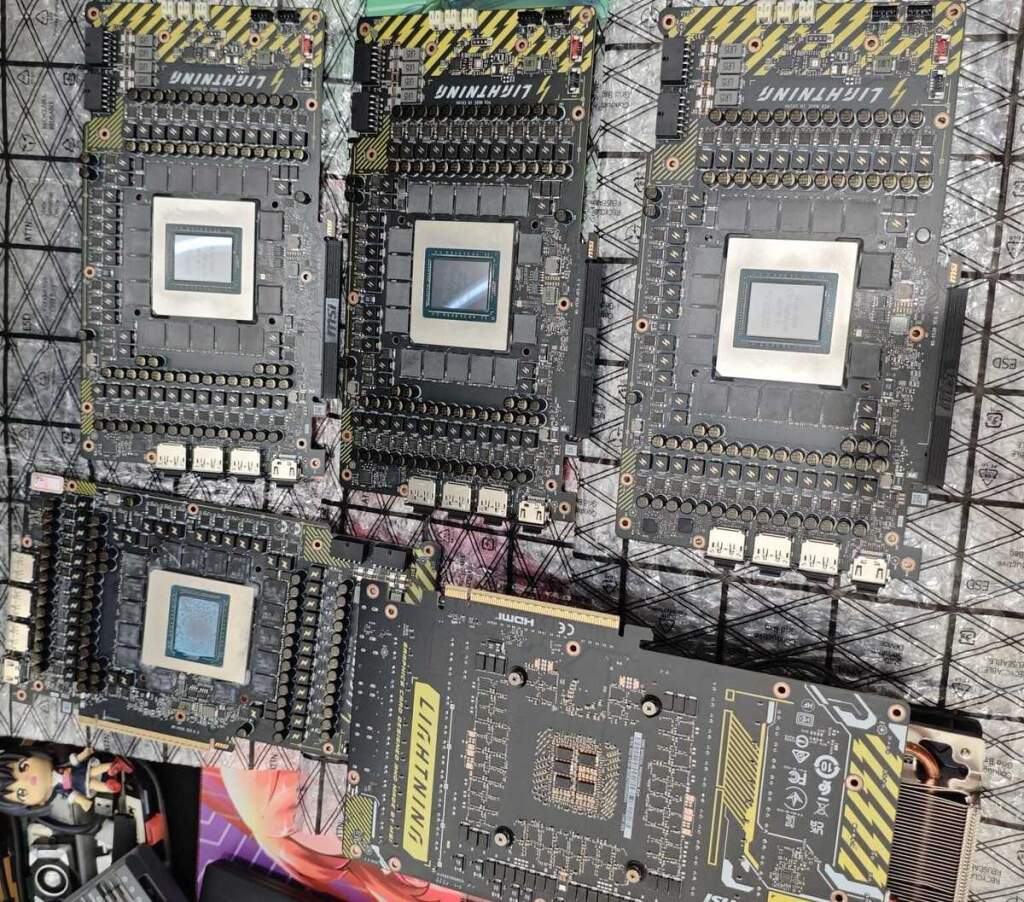 Carte graphique MSI GeForce RTX 5090 Lightning Z OC en gros plan montrant le refroidissement, composants et design pour overc