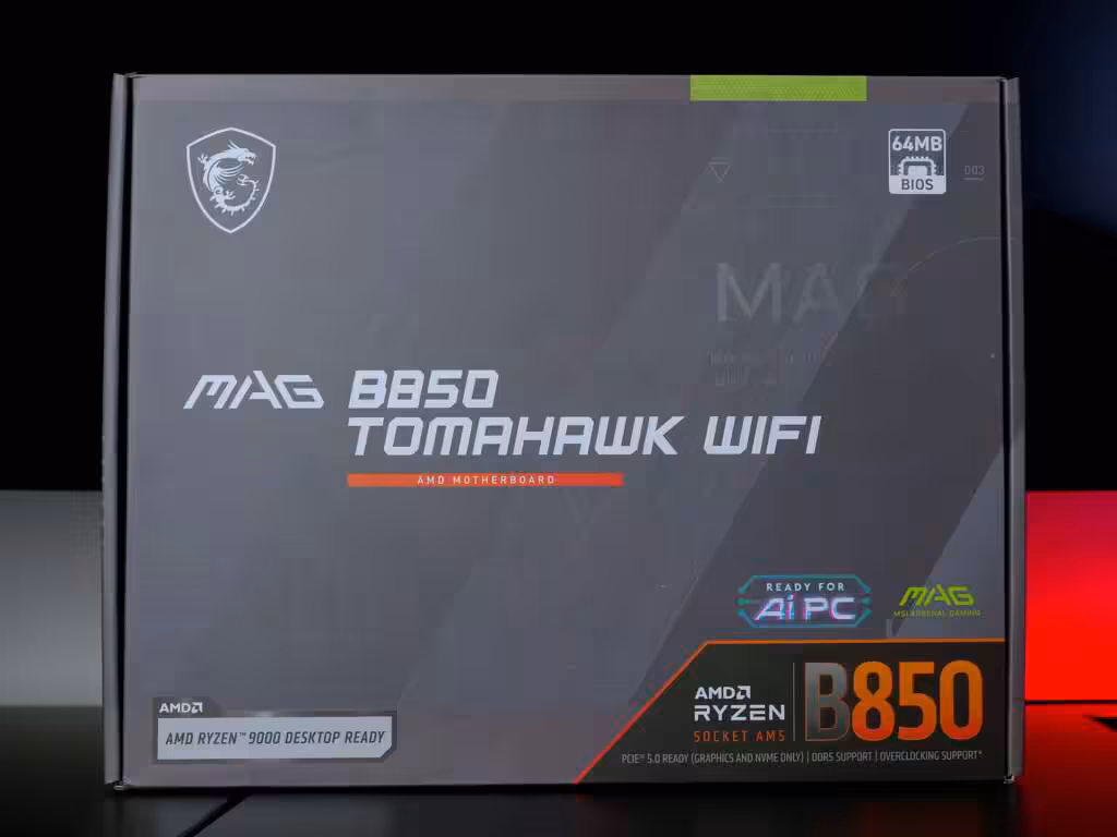 msi mag b850 tomahawk wifi boite avant