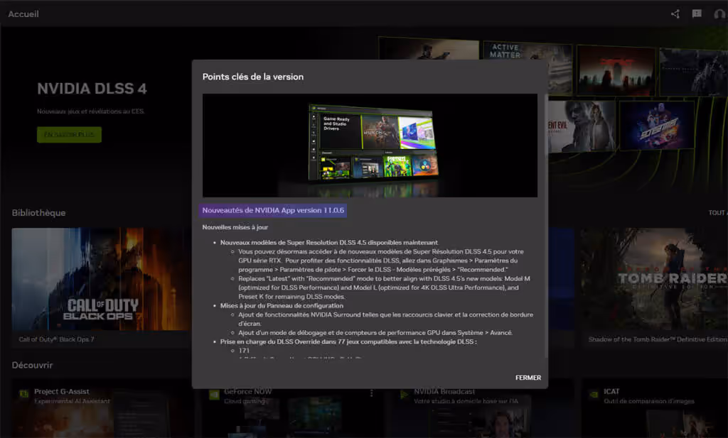 nvidia app 11.0.6.379 dlss 4.5 stable