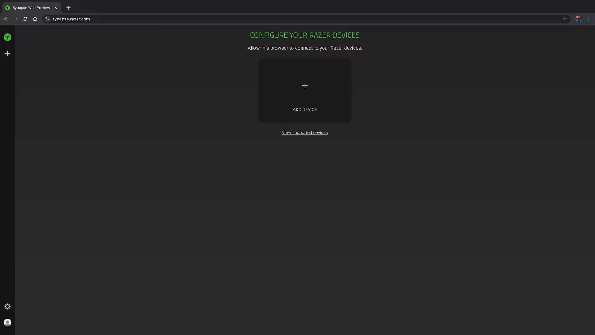 Razer Synapse Web beta : une app navigateur pour régler ses périphériques 2 Écran de connexion Razer Synapse Web affichant