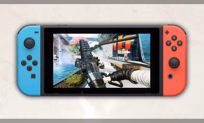 Apex Legends : fin du support Nintendo Switch 1 le 4 août 2026, dernières mises à jour en S29 1 Console Nintendo Switch affichant une scène du jeu Apex Legends à l'écran.