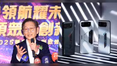 Smartphones ASUS sur fond lumineux, éclairage créatif, forte présence visuelle.