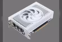 Carte graphique Colorful iGame avec ventilateur unique et plusieurs ports de connexion.