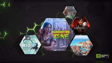 Interface GeForce NOW affichant jeux PC, RTX 5080, streaming cloud gaming, mise à jour catalogue janvier, NVIDIA Ultimate