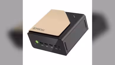 Mini PC GMKtec EVO-T2 avec design moderne et ports USB visibles