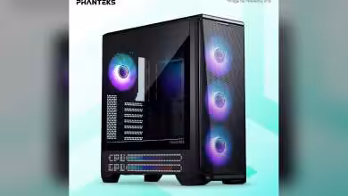 Boîtier PC Phanteks avec LED textile et ventilateurs RGB visibles de face et côté