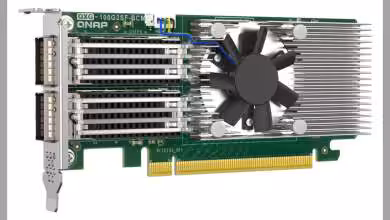 Carte réseau QNAP QXG-100G2SF-BCM avec ventilateur et dissipateurs thermiques