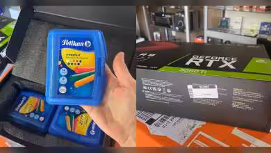 Pelikan crayons dans boîte GeForce RTX, fort contraste, couleur vive