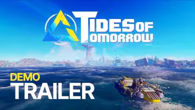 Image promotionnelle de Tides of Tomorrow avec un véhicule maritime futuriste