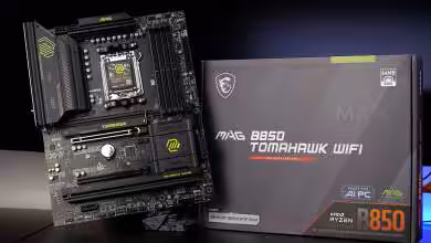 Carte mère MSI MAG B850 TOMAHAWK WIFI avec son emballage – plateforme AMD AM5