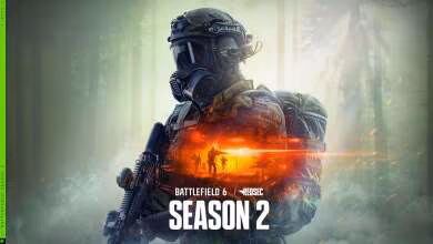 Soldat dans une forêt avec titre Battlefield 6 Season 2.