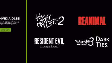 Logos des jeux High On Life 2, Reanimal, Resident Evil Requiem, Yakuza Kiwami 3 Dark Ties
