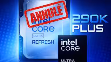 Visuel illustrant l'annulation du processeur Intel Core Ultra 290K Plus