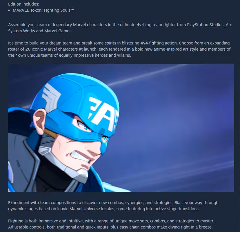 Gros plan d'un personnage de Marvel Tōkon avec texte décrivant les fonctionnalités et stratégies du jeu.