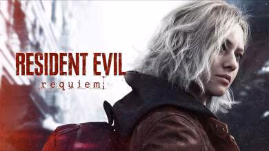 Affiche promotionnelle Resident Evil Requiem avec personnage principal et titre visible.