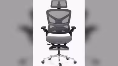 Façade de la chaise ergonomique Boulies EP500 avec repose-tête ajustable.