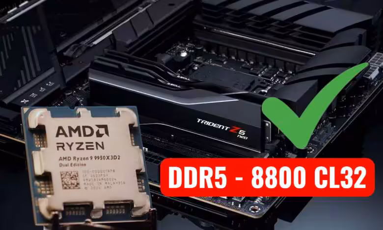 DDR5-8800 CL32 : l’ASUS X870E APEX pousse le Ryzen 9 9950X3D2 à ses limites 1 9950x3d2 ddr5 8800 cl32 rog x870e apex