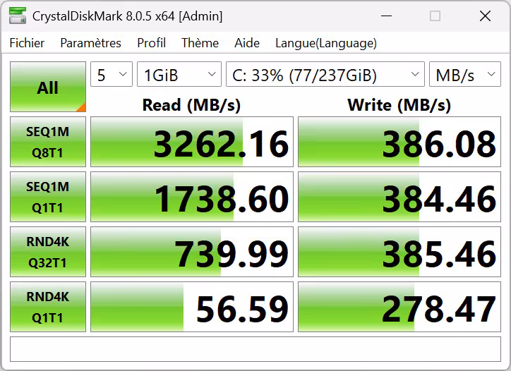 CORSAIR 3200D test SSD