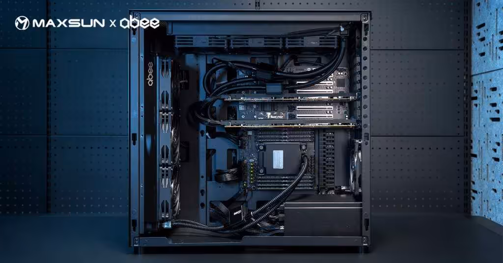 MaxSun Arc Pro B60 Dual GPU watercooling single slot workstation 02