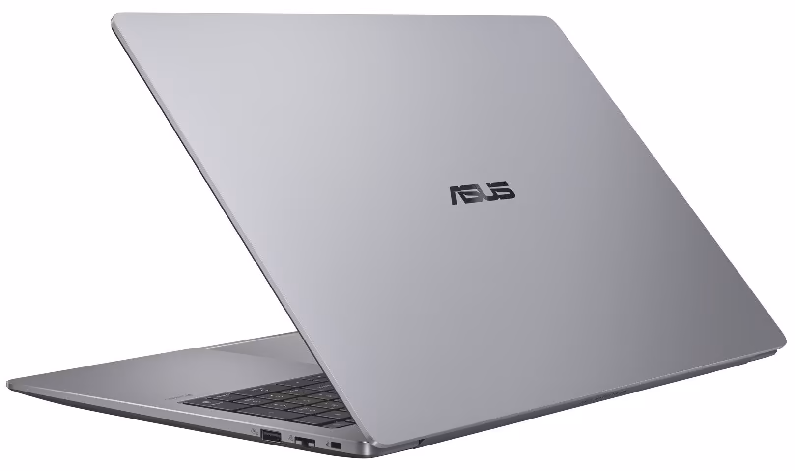 Vue arrière d’un ASUS ExpertBook montrant le logo ASUS sur le couvercle.