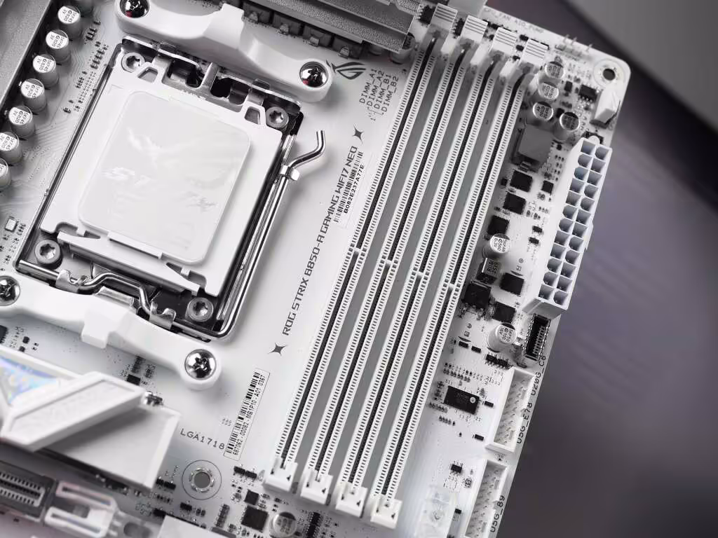 asus rog strix b850 a gaming wifi7 neo slot ddr5 white