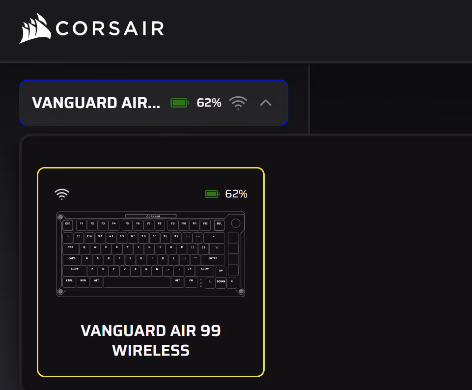 corsair vanguard air 99 wireless autonomie