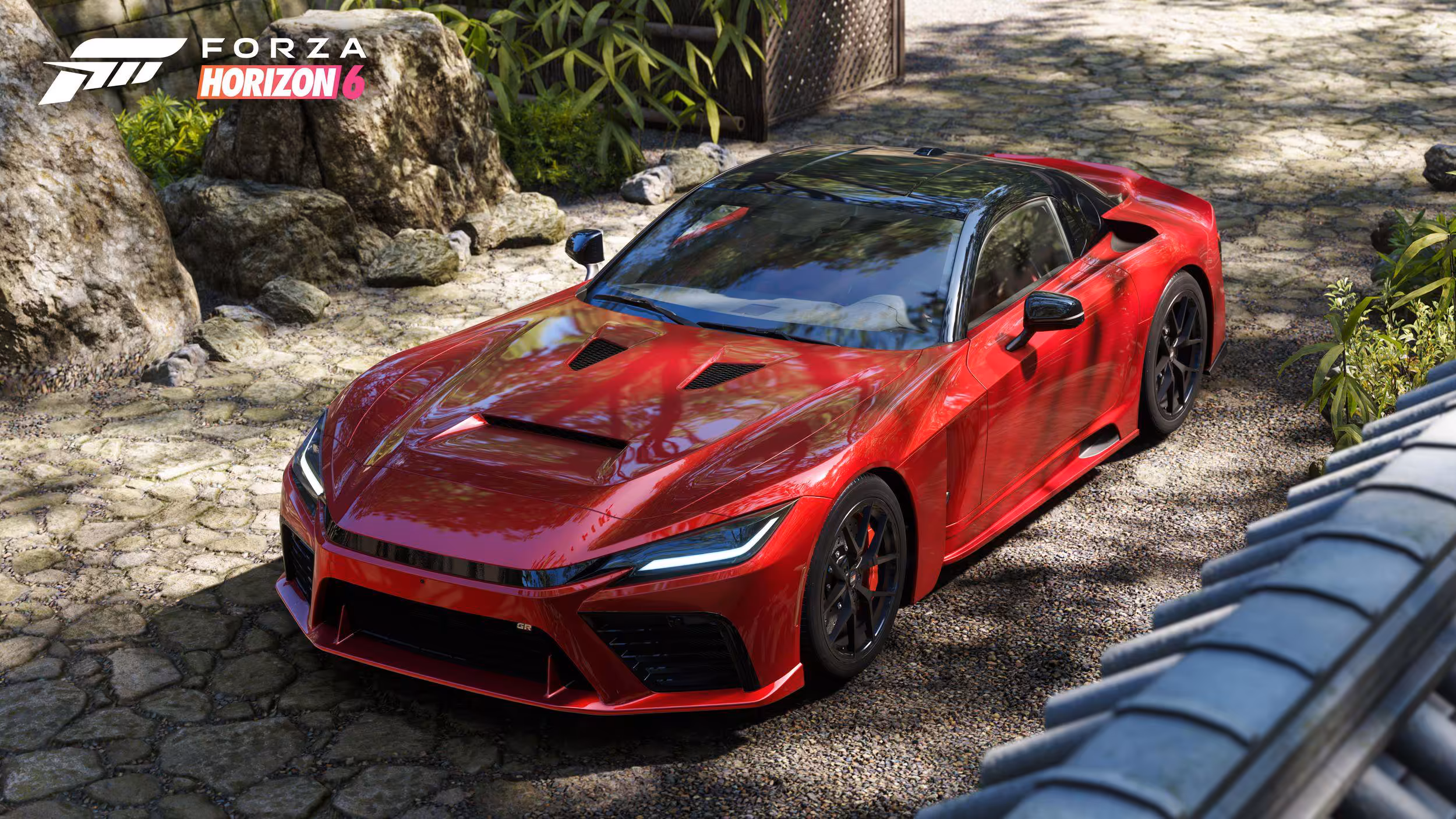 Forza Horizon 6 PC : configurations requises, RT Extrême en 4K sur RTX 5070 Ti et support Steam Deck 7 Voiture rouge sportive en lumière naturelle, détails nets, Forza Horizon 6