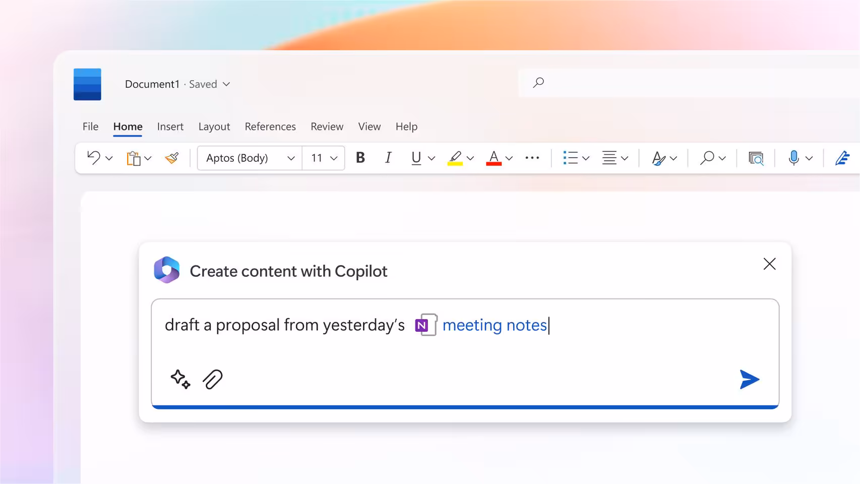 Microsoft 365 Copilot : arrêt de l’installation automatique sur Windows 11 après le backlash 2 Interface utilisateur de Microsoft Word avec fonction Copilot pour rédiger du contenu.
