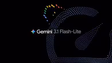Logo coloré Gemini 3.1 Flash-Lite sur fond noir