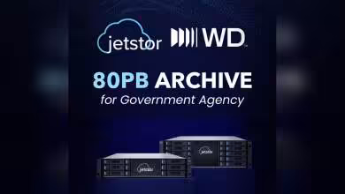 Stockage JetStor 80 PB pour agences gouvernementales, haute densité, design empilable noir