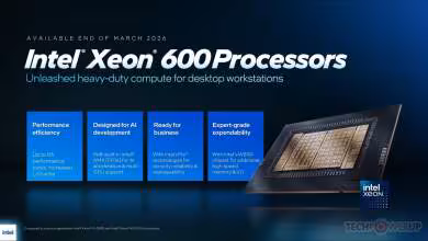 Présentation Intel Xeon 600 avec image du processeur affichée