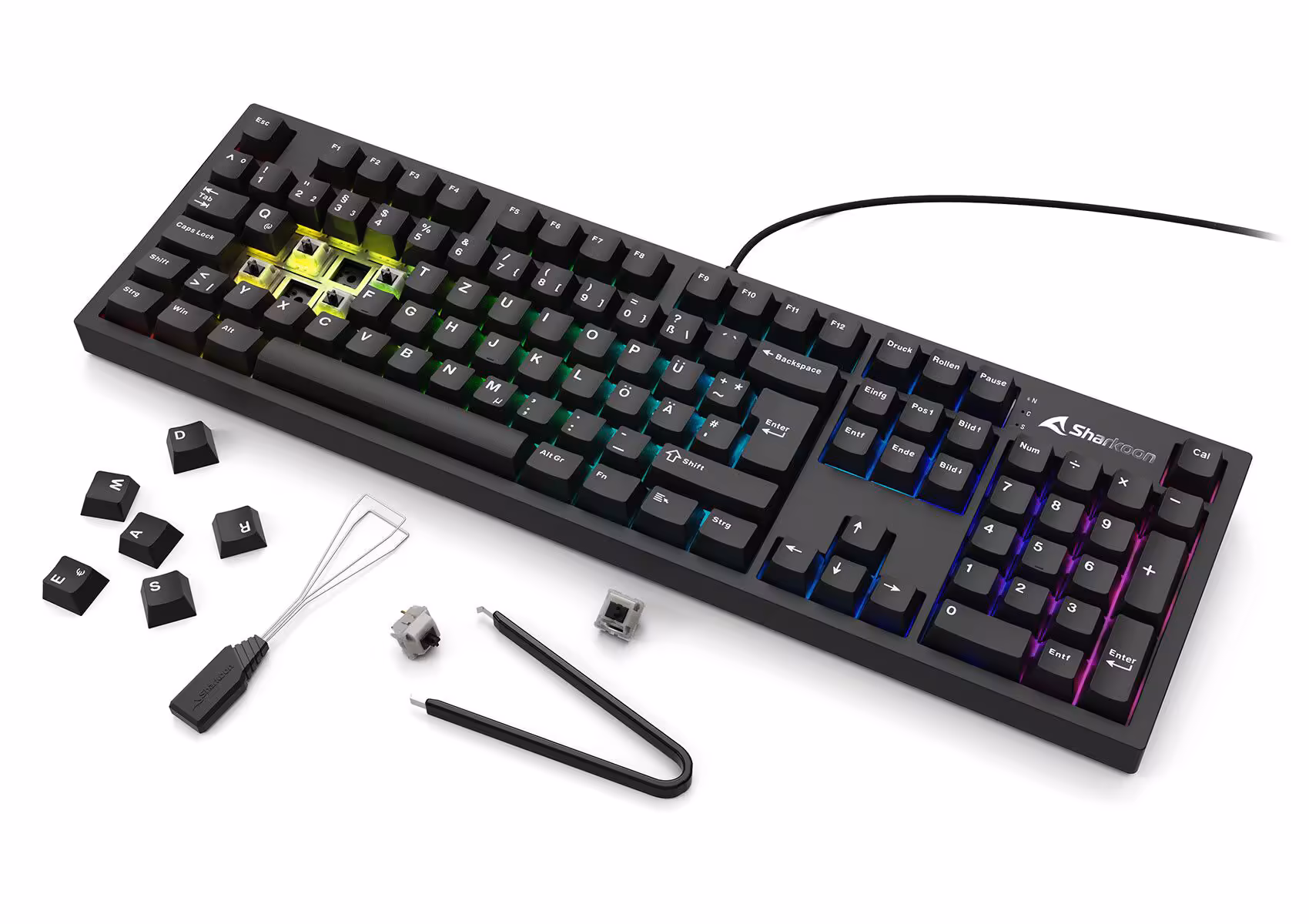 Clavier Sharkoon OfficePal KB70W avec outils de démontage et accessoires incl.