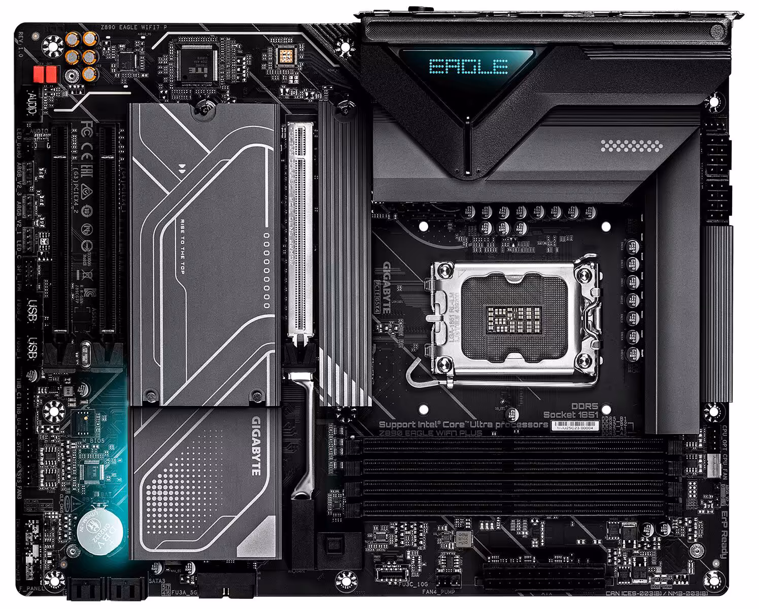 Carte mère GIGABYTE Eagle avec socket visible, modèle Z890.