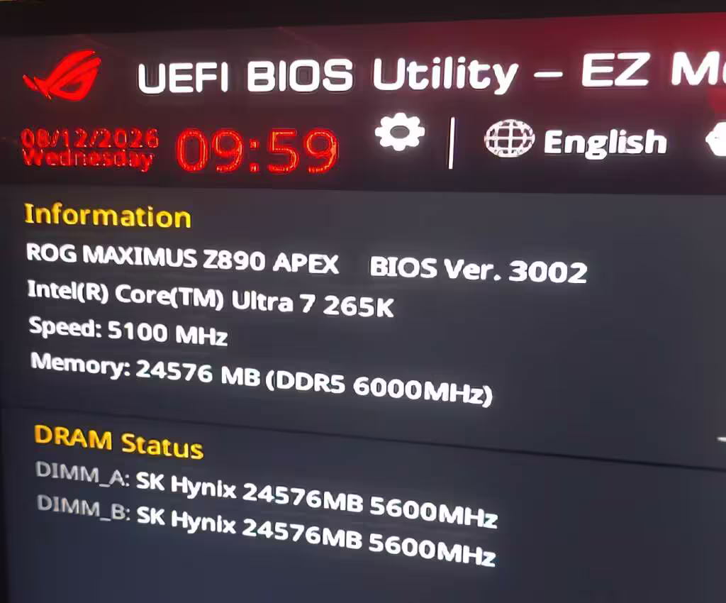 24 GB ASUS HUDIMM One Sub Channel DDR5 Memory 3