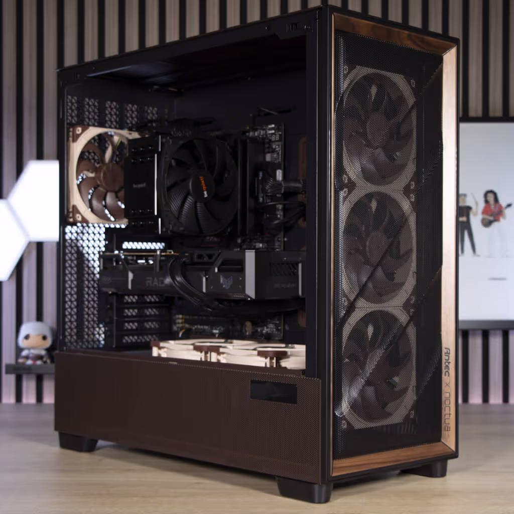 Antec Flux Pro Noctua Edition montage trois quarts avant