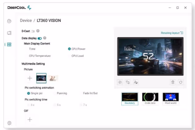 DeepCool LT360 VISION ARGB logiciel