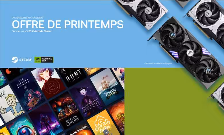 RTX 5060 Ti : MSI offre jusqu’à 25 € en code Steam… mais pour une durée limitée 1 Offre de Printemps msi code Steam