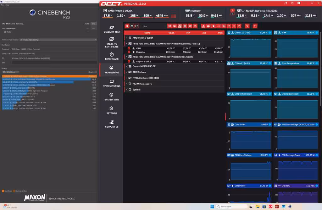 Performances et témperature SSD PCIe 5